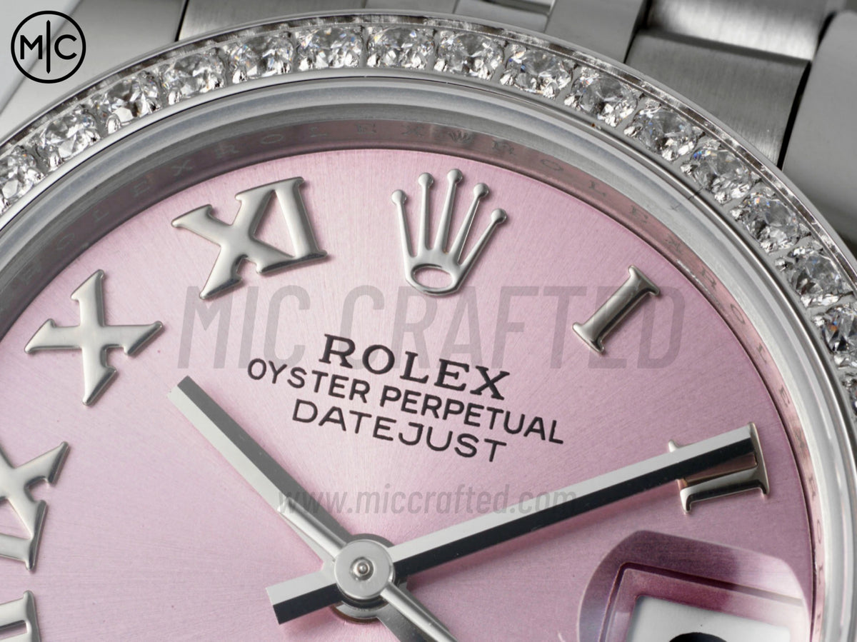 DateJust 31mm 女款 278384 不鏽鋼粉紅色羅馬數字錶盤配 Jubilee 錶帶 - 高級版