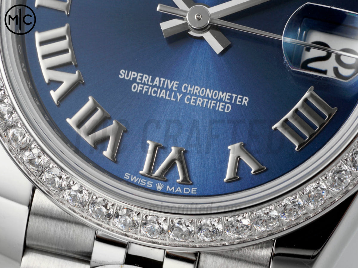 DateJust 31mm 女款 278384 不鏽鋼藍色羅馬數字錶盤配 Jubilee 錶帶 - 高級版