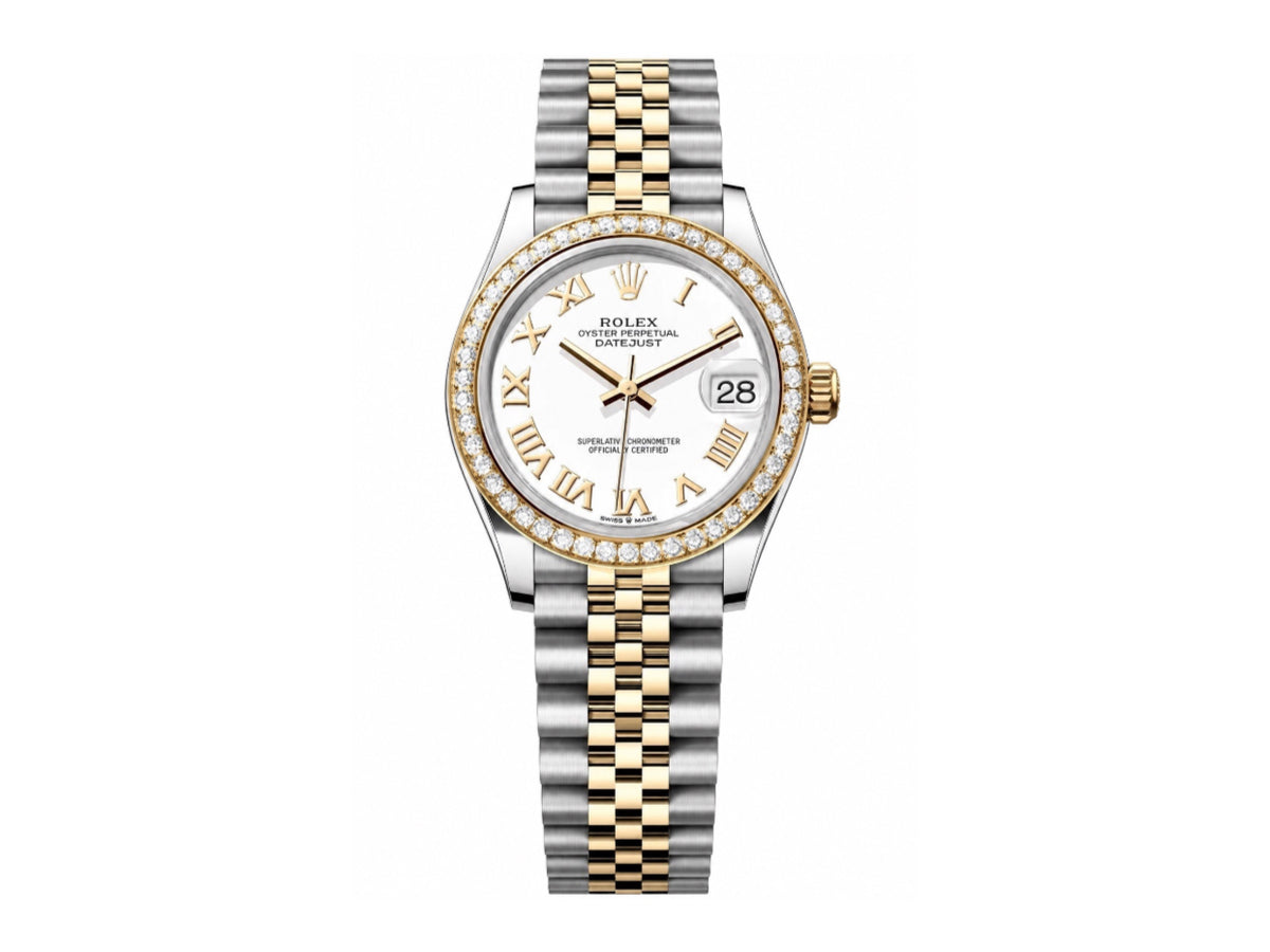 DateJust 31mm 女款 278383 不鏽鋼／黃金白色羅馬數字錶盤配 Jubilee 錶帶 - 高級版