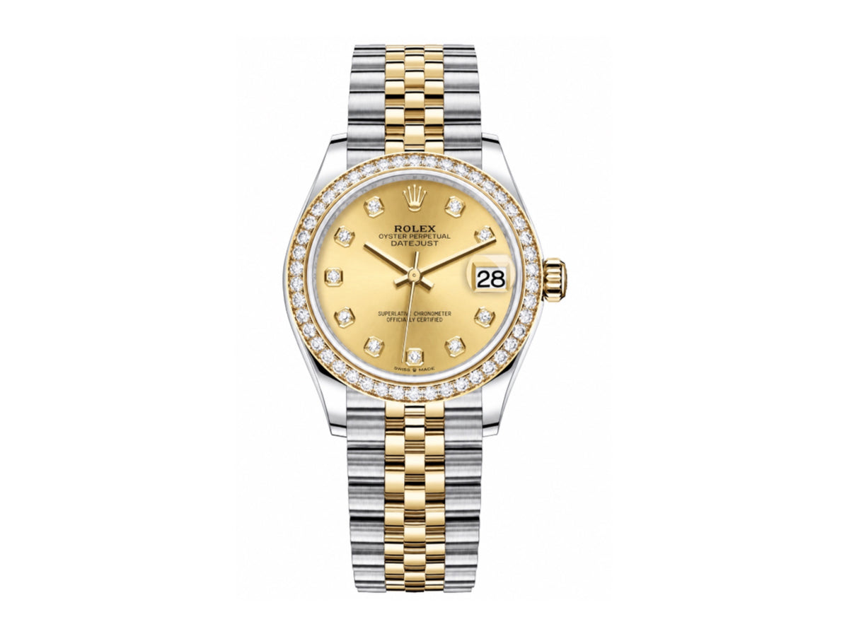 DateJust 31mm 女款 278383 不鏽鋼／黃金金色錶盤配 Jubilee 錶帶 - 高級版