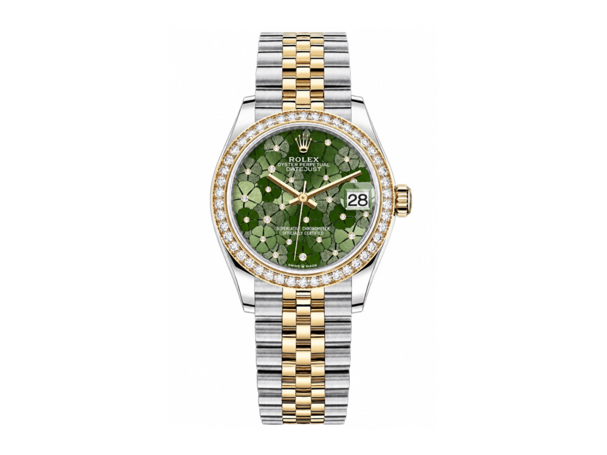 DateJust 31mm 女款 278383 不鏽鋼／黃金綠色花卉錶盤配 Jubilee 錶帶 - 高級版