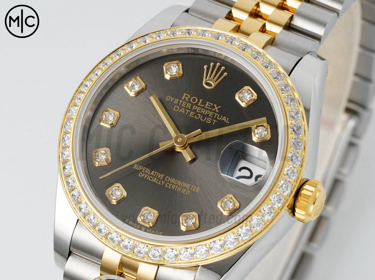 DateJust 31mm 女款 278383 不鏽鋼／黃金灰色錶盤配 Jubilee 錶帶 - 高級版