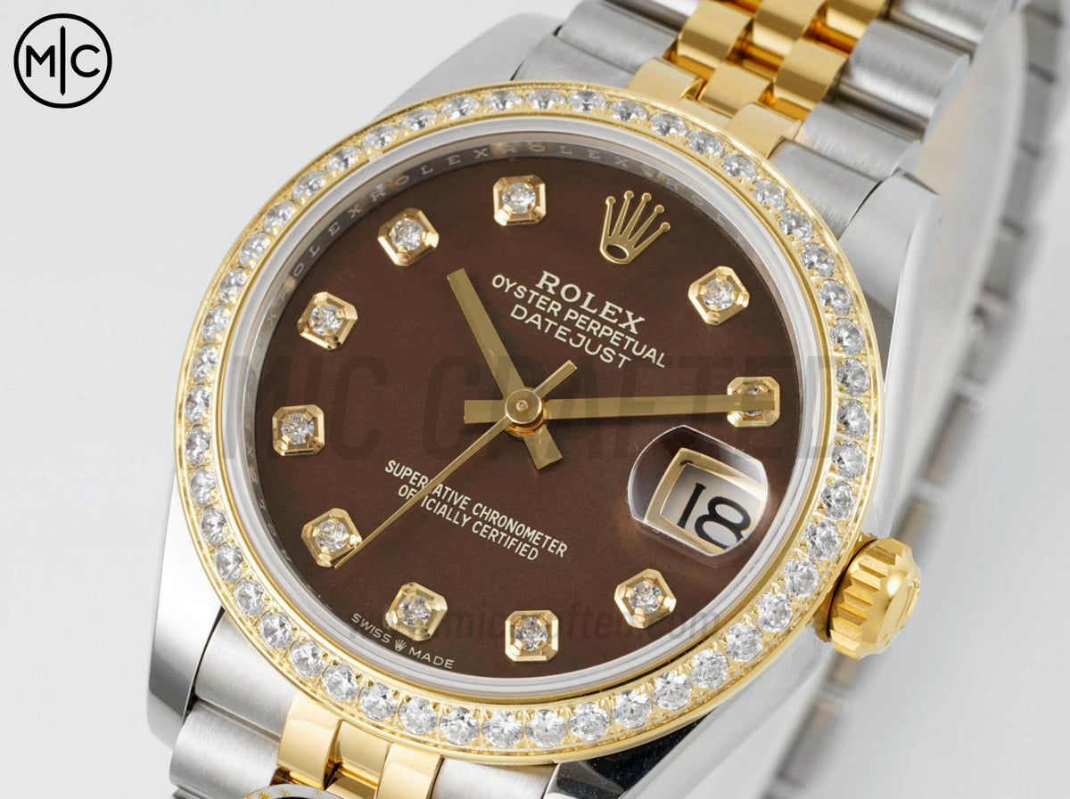 DateJust 31mm 女款 278383 不鏽鋼／黃金黑色珍珠母貝錶盤配 Jubilee 錶帶 - 高級版