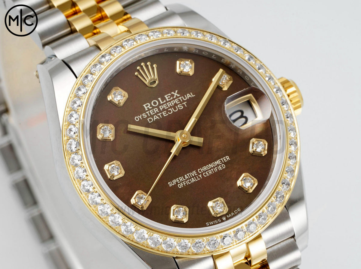 DateJust 31mm 女款 278383 不鏽鋼／黃金黑色珍珠母貝錶盤配 Jubilee 錶帶 - 高級版