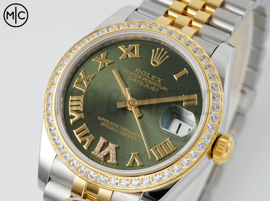 DateJust 31mm Ladies 278383 SS/YG Green Roman Dial on Jubilee Bracelet – Premium Edition