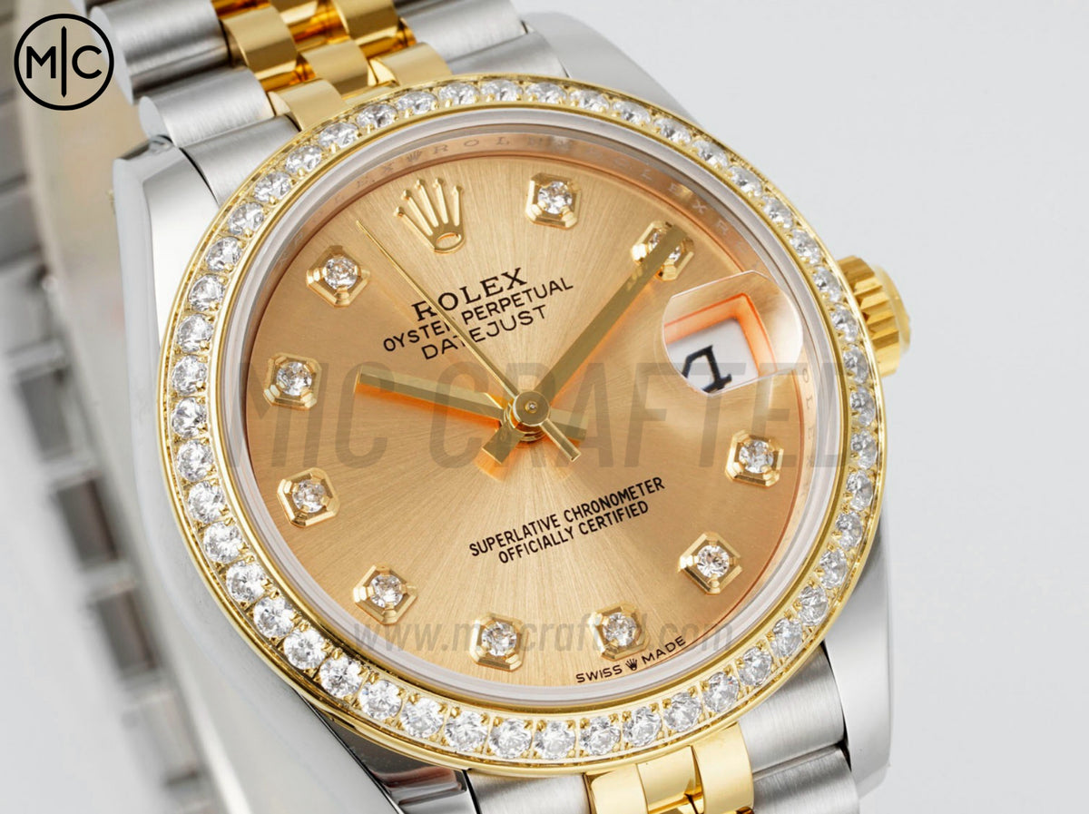 DateJust 31mm 女款 278383 不鏽鋼／黃金金色錶盤配 Jubilee 錶帶 - 高級版