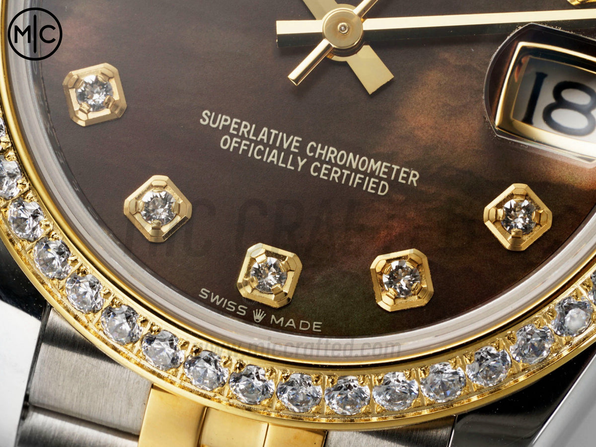DateJust 31mm 女款 278383 不鏽鋼／黃金黑色珍珠母貝錶盤配 Jubilee 錶帶 - 高級版