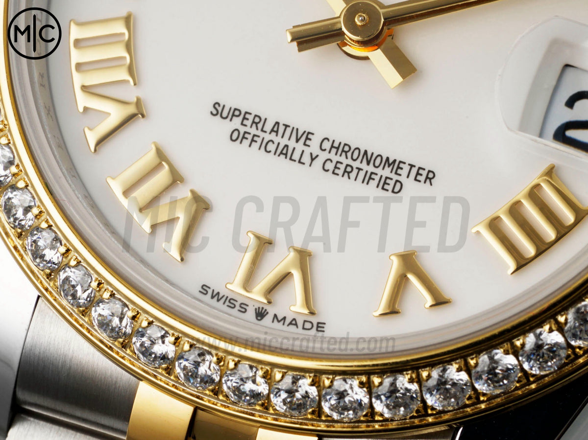 DateJust 31mm 女款 278383 不鏽鋼／黃金白色羅馬數字錶盤配 Jubilee 錶帶 - 高級版