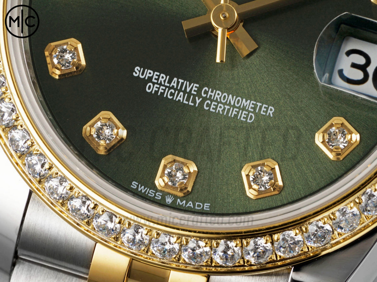 DateJust 31mm 女款 278383 不鏽鋼／黃金綠色錶盤配 Jubilee 錶帶 - 高級版