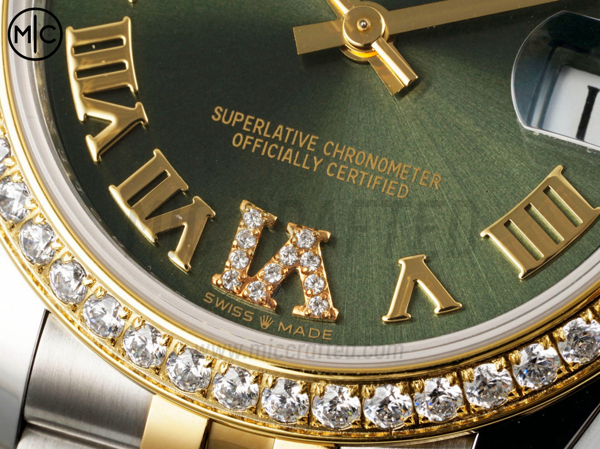 DateJust 31mm 女款 278383 不鏽鋼／黃金綠色羅馬數字錶盤配 Jubilee 錶帶 - 高級版