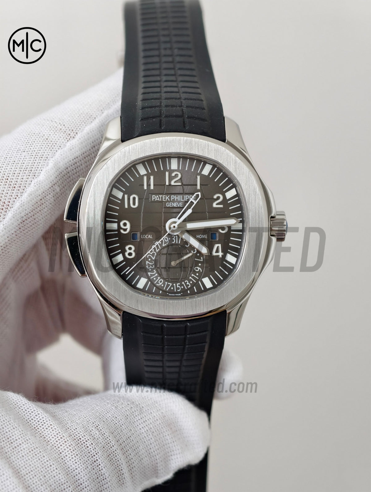 Aquanaut 5164 41mm SS 灰色錶盤配黑色橡膠錶帶 - 高級版