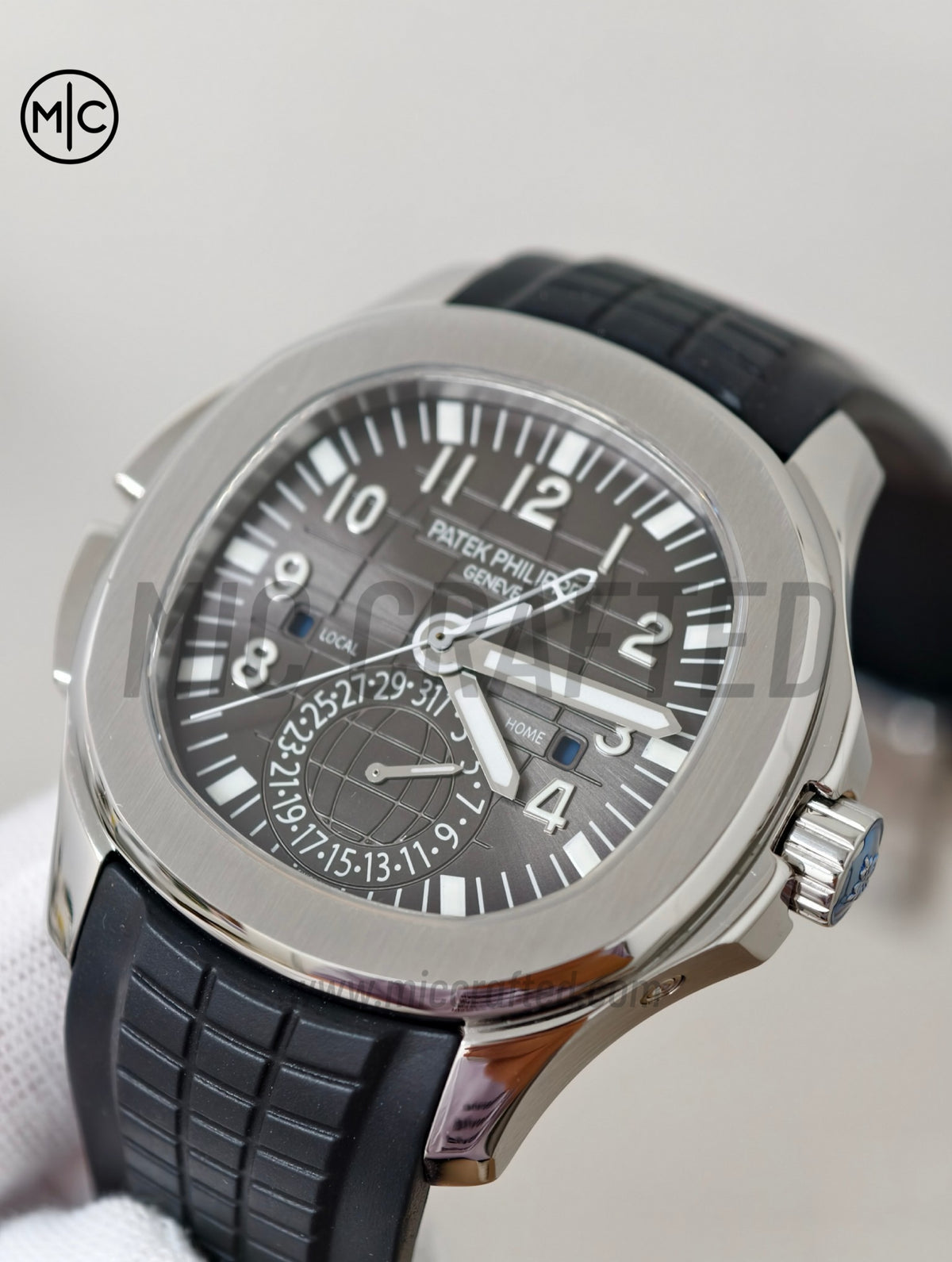 Aquanaut 5164 41mm SS 灰色錶盤配黑色橡膠錶帶 - 高級版