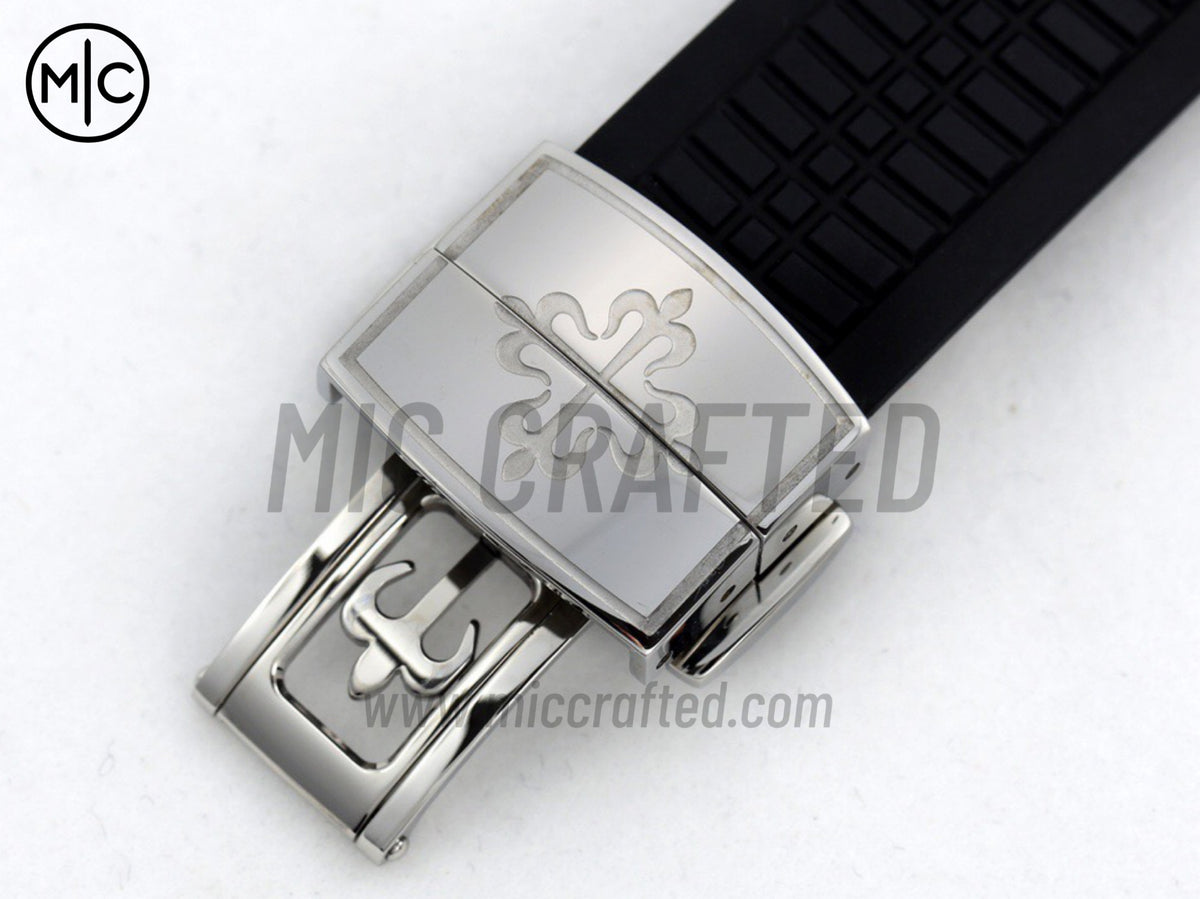 Aquanaut 5267 38.8mm SS 黑色紋理錶盤配黑色橡膠錶帶 石英 - 高級版