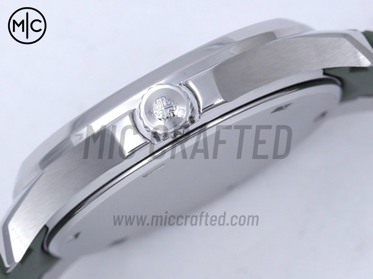 Aquanaut 5267 38.8mm SS 綠色紋理錶盤配綠色橡膠錶帶 石英 - 高級版