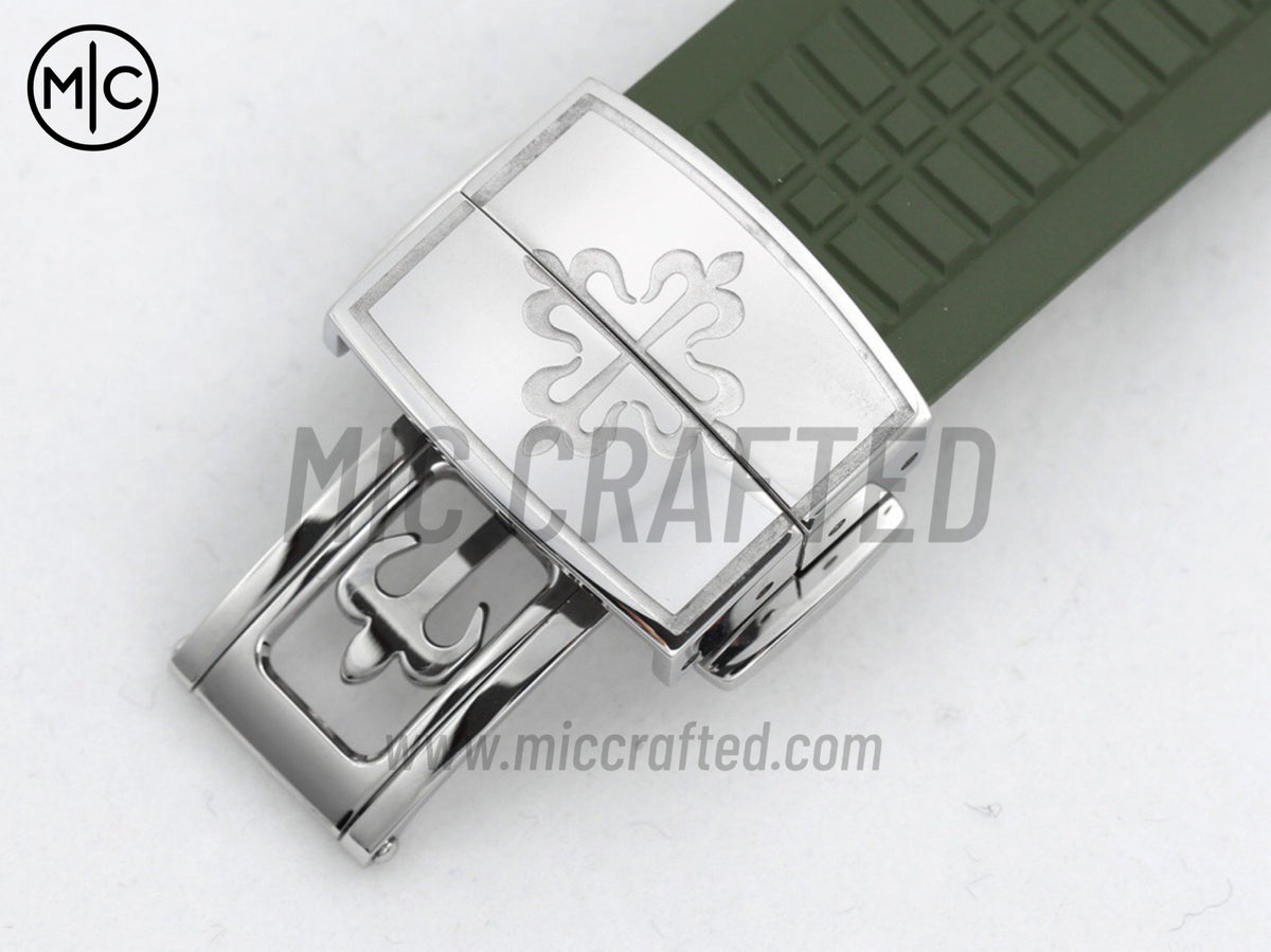 Aquanaut 5267 38.8mm SS 綠色紋理錶盤配綠色橡膠錶帶 石英 - 高級版