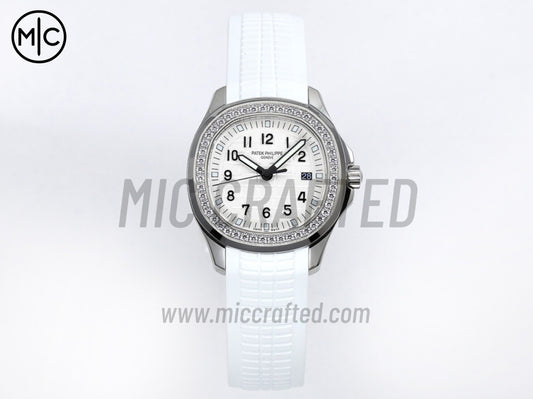 Aquanaut 5267 38.8mm SS White Textured Dial on White Rubber Strap Quartz – Premium Edition
