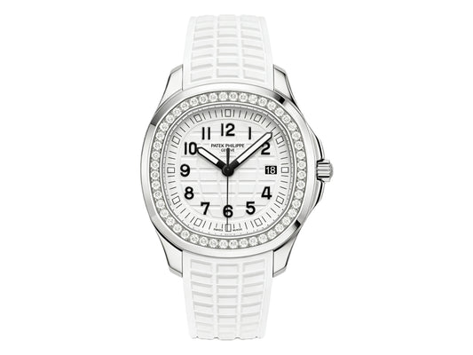 Aquanaut 5267 38.8mm SS White Textured Dial on White Rubber Strap Quartz – Premium Edition