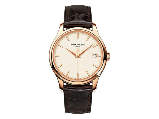 Calatrava 5227R 39mm RG White Dial on Brown Leather Strap – Premium Edition