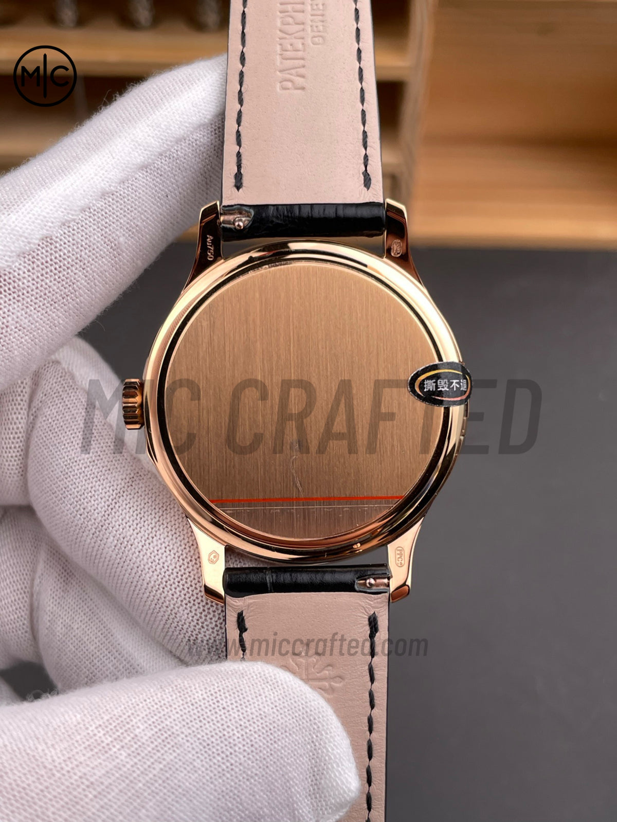 Calatrava 5227R 39mm RG 白色錶盤配棕色皮革錶帶 - 高級版