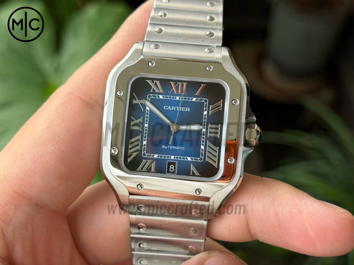 Santos De Cartier 40mm 藍色錶盤配 SS SmartLinks 錶鏈 - 尊享版