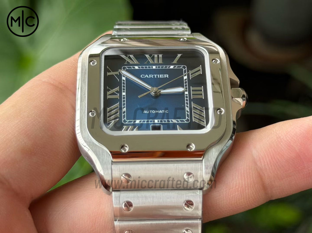 Santos De Cartier 40mm 藍色錶盤配 SS SmartLinks 錶鏈 - 尊享版