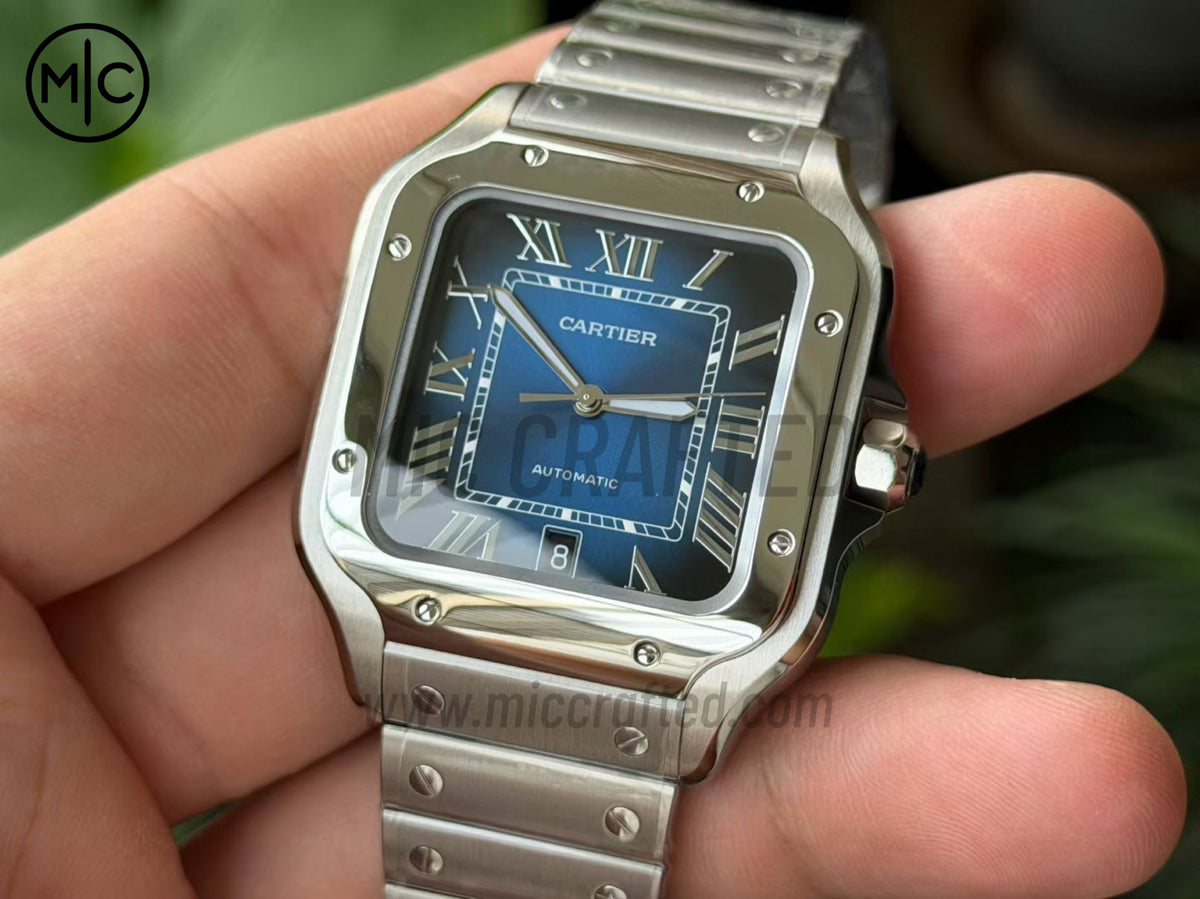 Santos De Cartier 40mm 藍色錶盤配 SS SmartLinks 錶鏈 - 尊享版