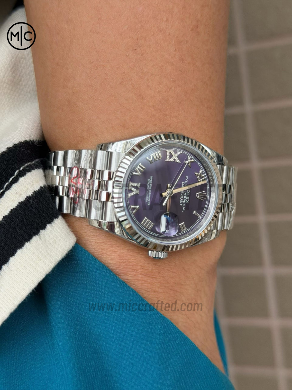 DateJust 36mm 126234 SS 紫色羅馬數字錶盤配 Jubilee 錶鏈 - 高級版