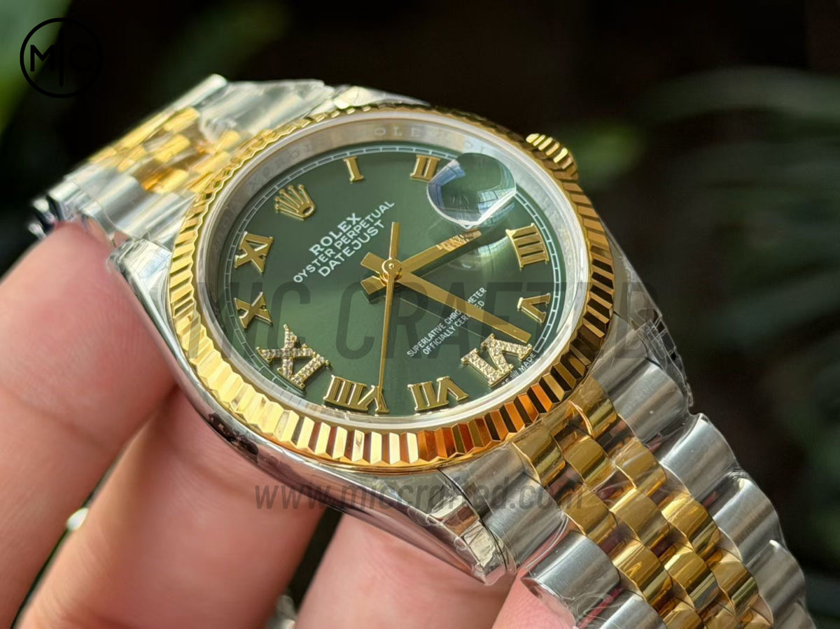 DateJust 36mm 126233 SS/YG Green Roman Dial on Jubilee Bracelet – Premium Edition