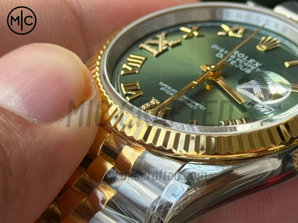 DateJust 36mm 126233 SS/YG Green Roman Dial on Jubilee Bracelet – Premium Edition