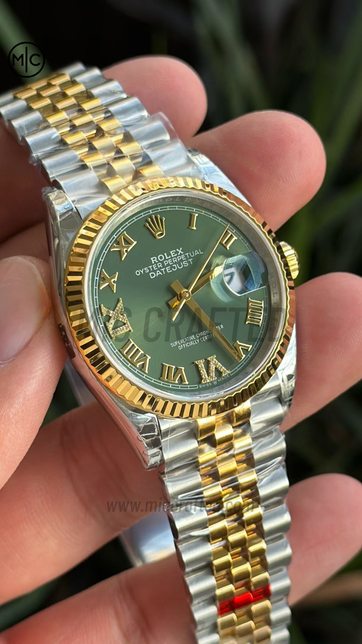 DateJust 36mm 126233 SS/YG Green Roman Dial on Jubilee Bracelet – Premium Edition