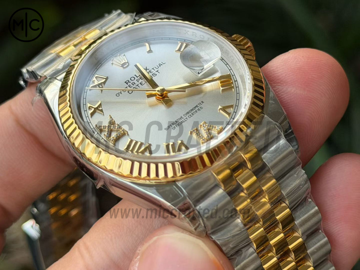DateJust 36mm 126233 SS/YG 銀色羅馬數字錶盤配 Jubilee 錶鏈 - 高級版