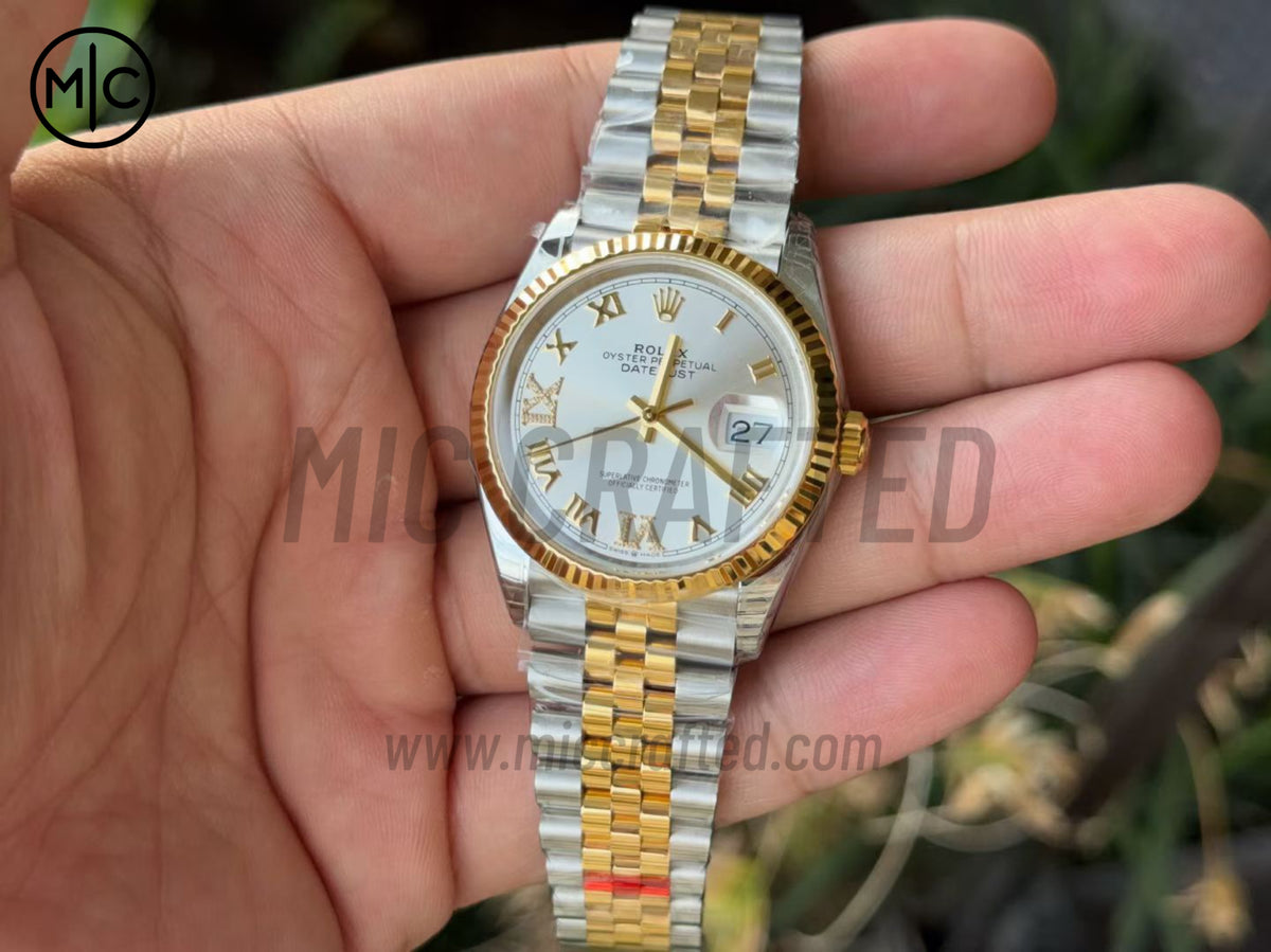 DateJust 36mm 126233 SS/YG 銀色羅馬數字錶盤配 Jubilee 錶鏈 - 高級版