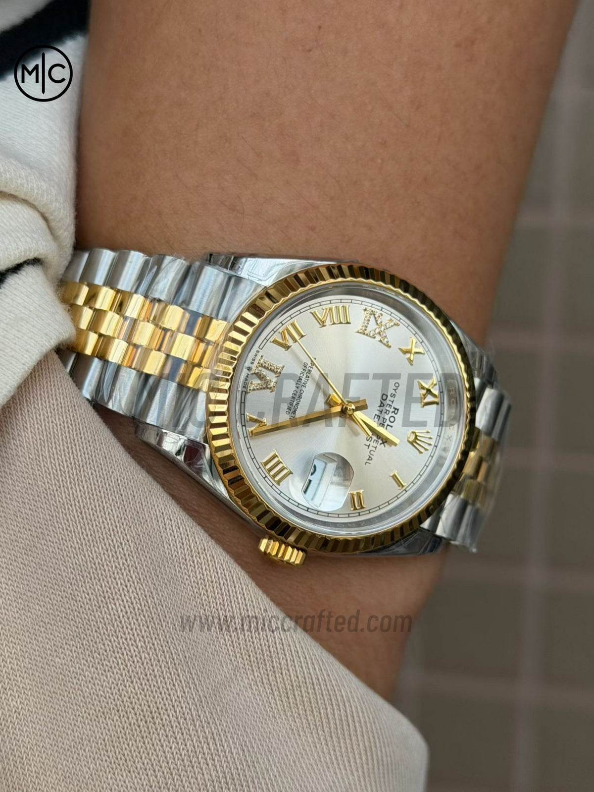 DateJust 36mm 126233 SS/YG 銀色羅馬數字錶盤配 Jubilee 錶鏈 - 高級版