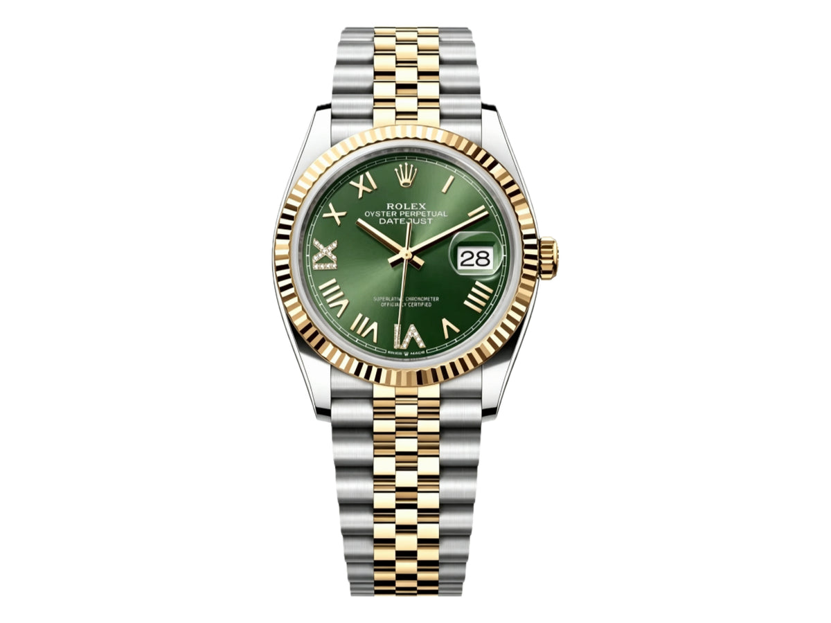 DateJust 36mm 126233 SS/YG Green Roman Dial on Jubilee Bracelet – Premium Edition