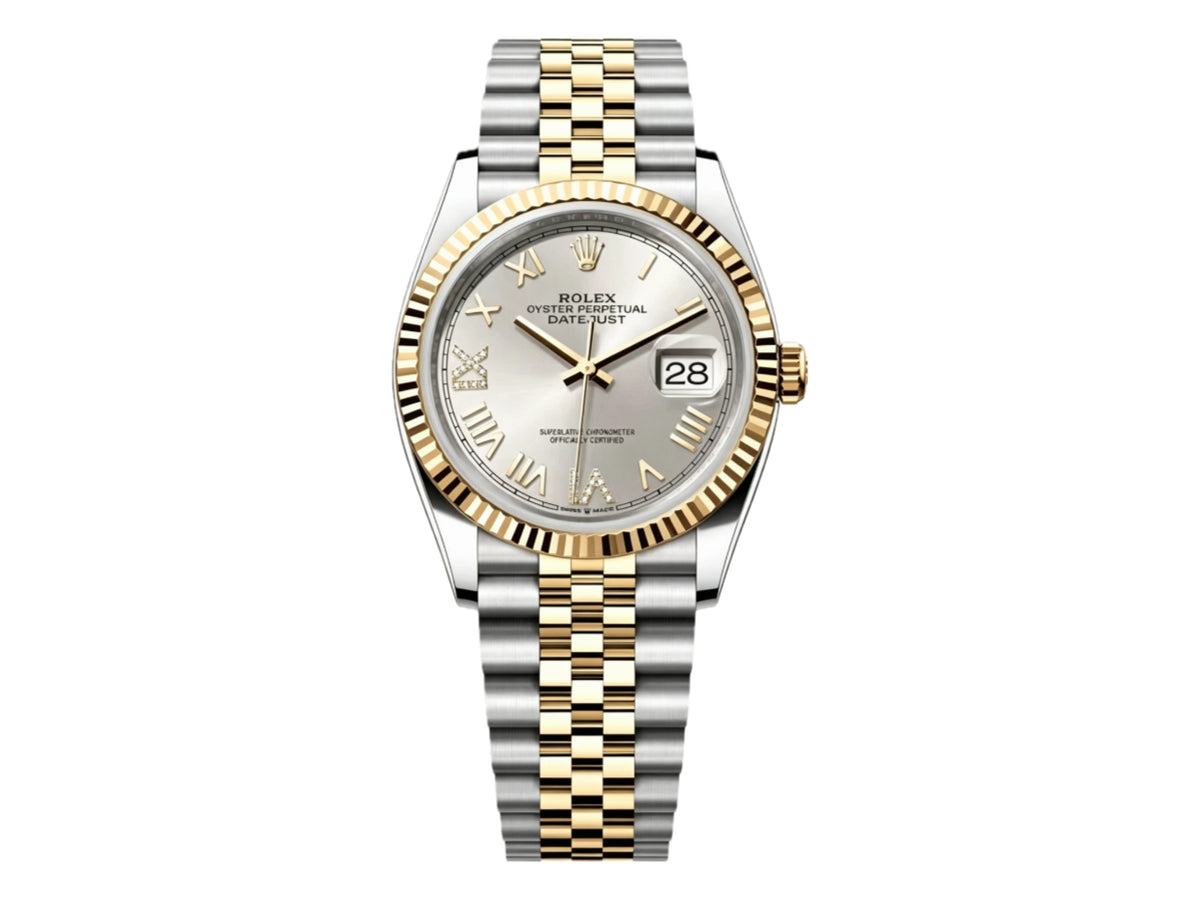 DateJust 36mm 126233 SS/YG 銀色羅馬數字錶盤配 Jubilee 錶鏈 - 高級版