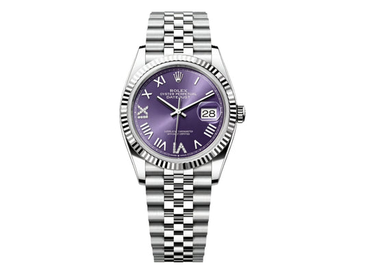 DateJust 36mm 126234 SS Purple Roman Dial on Jubilee Bracelet – Premium Edition