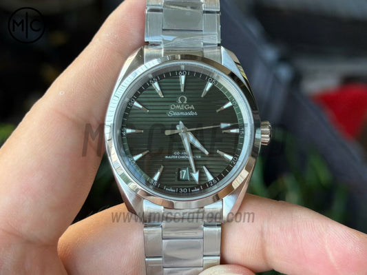 Aqua Terra 150M 38mm Master Chronometers Green Dial on SS Bracelet – Premium Edition