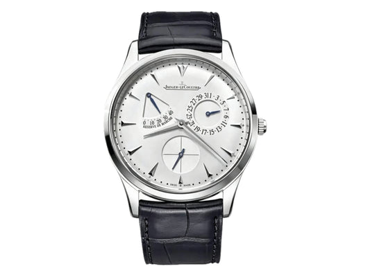 Master Ultra Thin 39mm Power Reserve SS White Dial on Black Leather Strap – Premium Edition