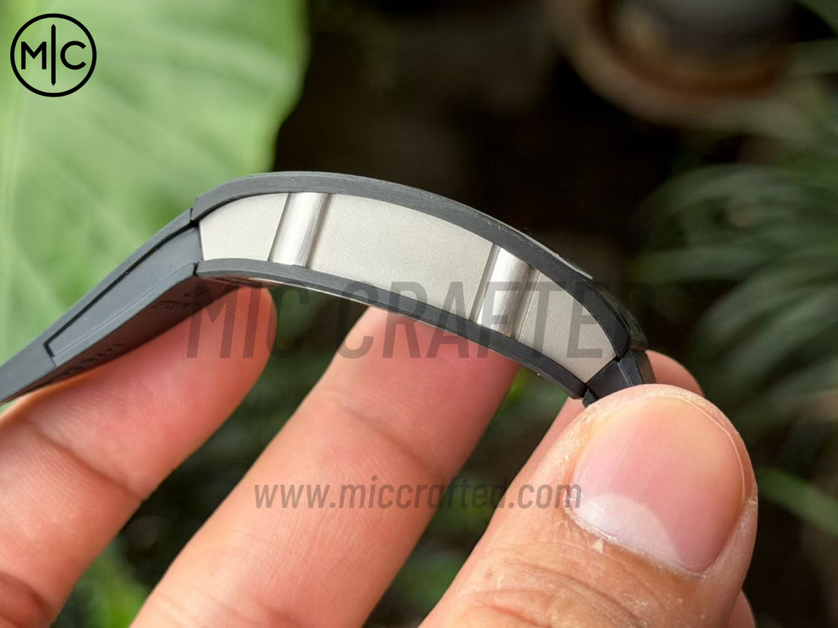 RM07 女士 31.5mm NTPT 黑色鏤空錶盤配黑色橡膠錶帶 - 高級版
