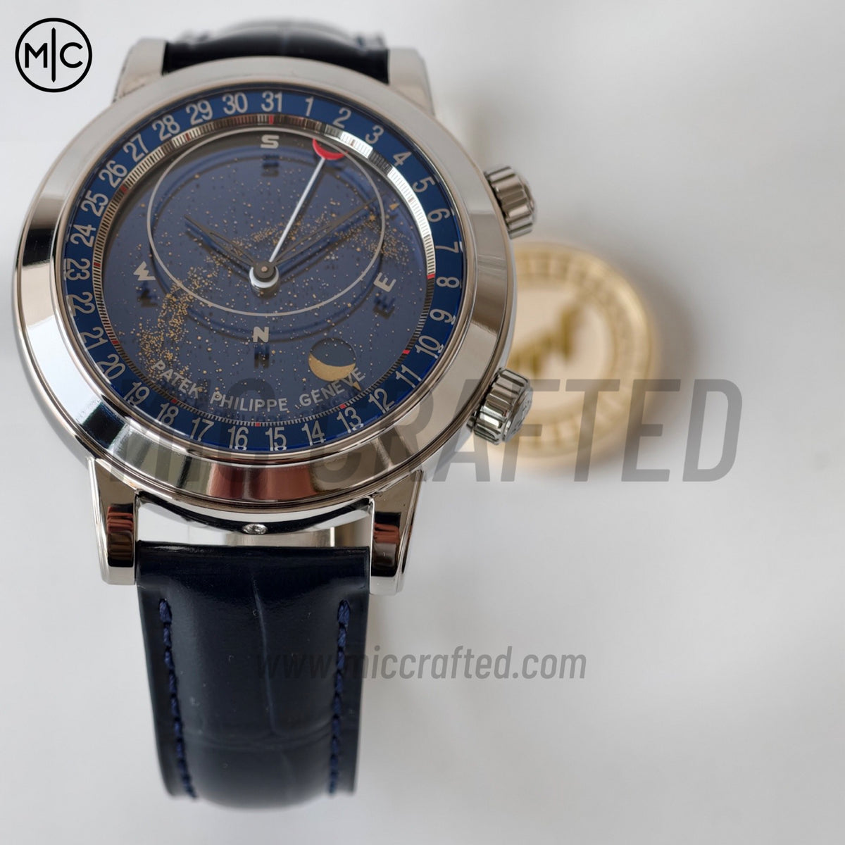Grand Complications 6102 44mm 不鏽鋼 藍色錶盤搭配藍色皮革錶帶 - 尊享版