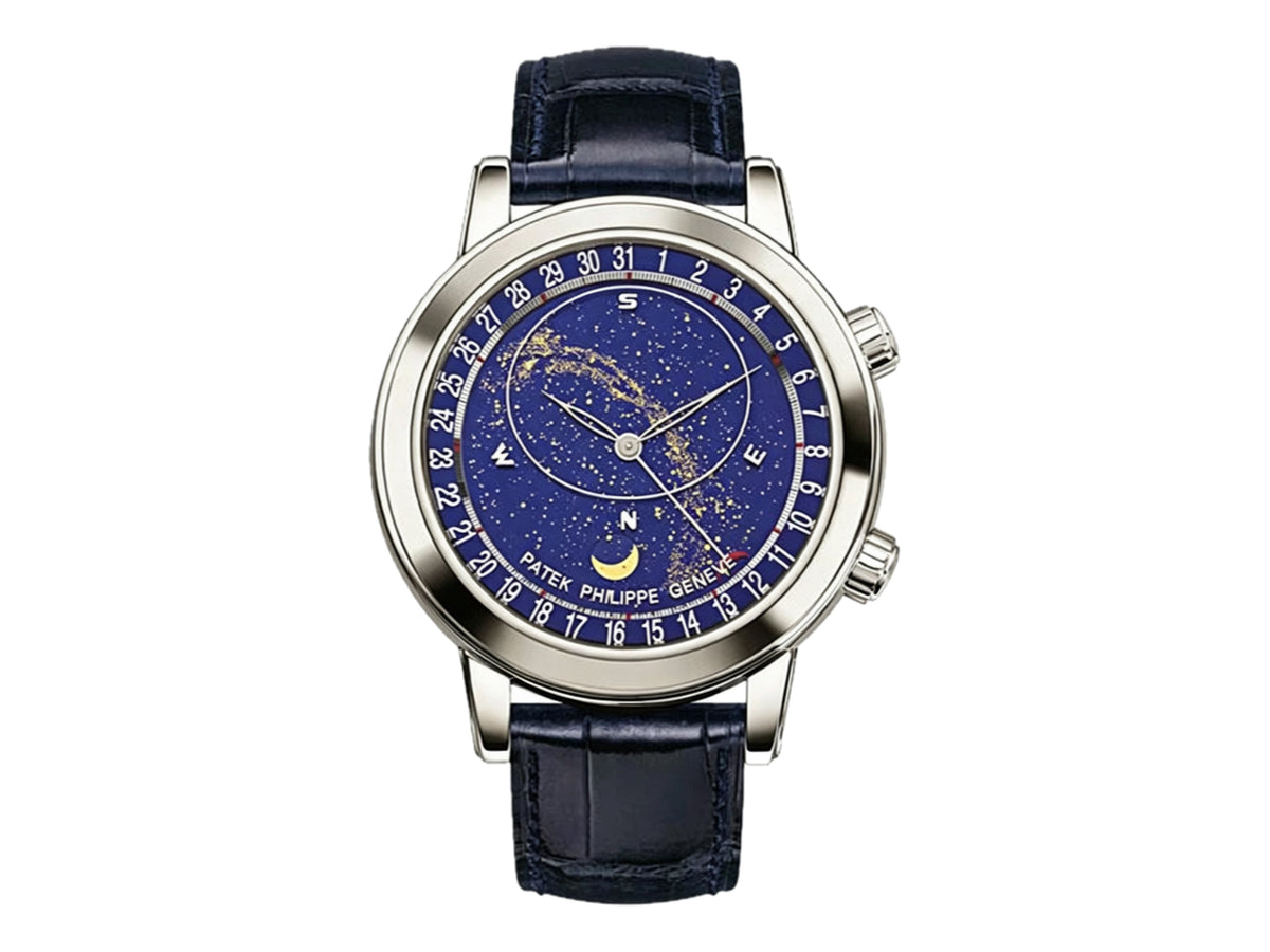 Grand Complications 6102 44mm 不鏽鋼 藍色錶盤搭配藍色皮革錶帶 - 尊享版