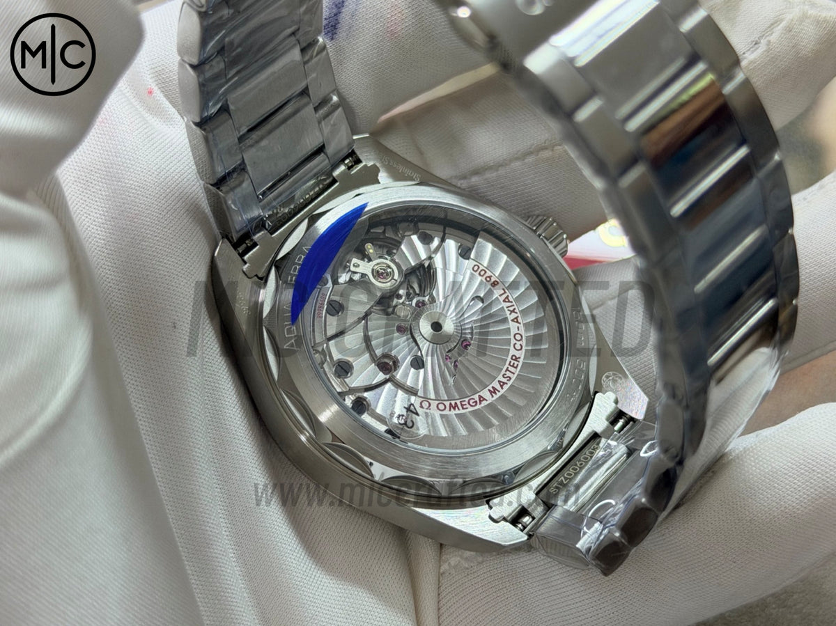 Aqua Terra 150M 41mm Master Chronometers White Dial Orange Hand on SS Bracelet – Premium Edition