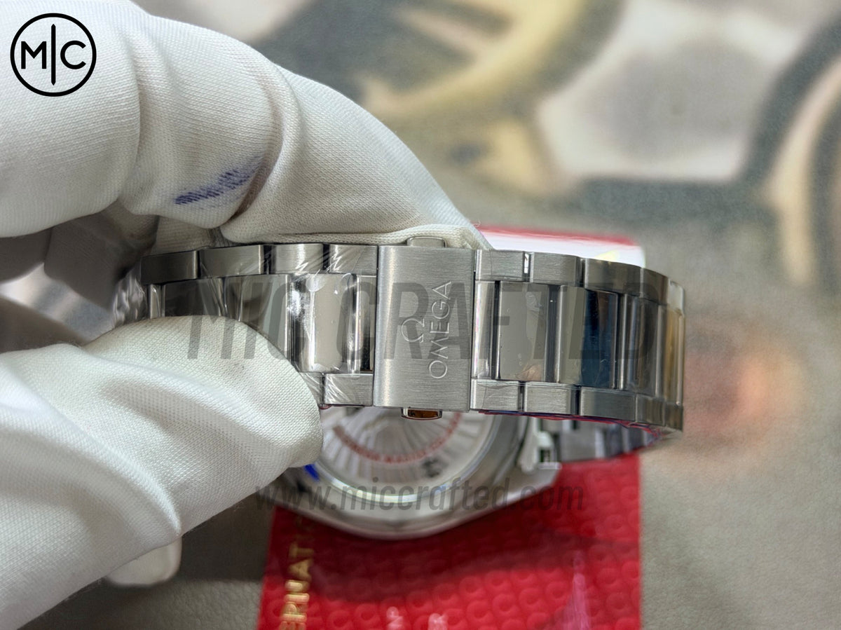 Aqua Terra 150M 41mm Master Chronometers White Dial Orange Hand on SS Bracelet – Premium Edition