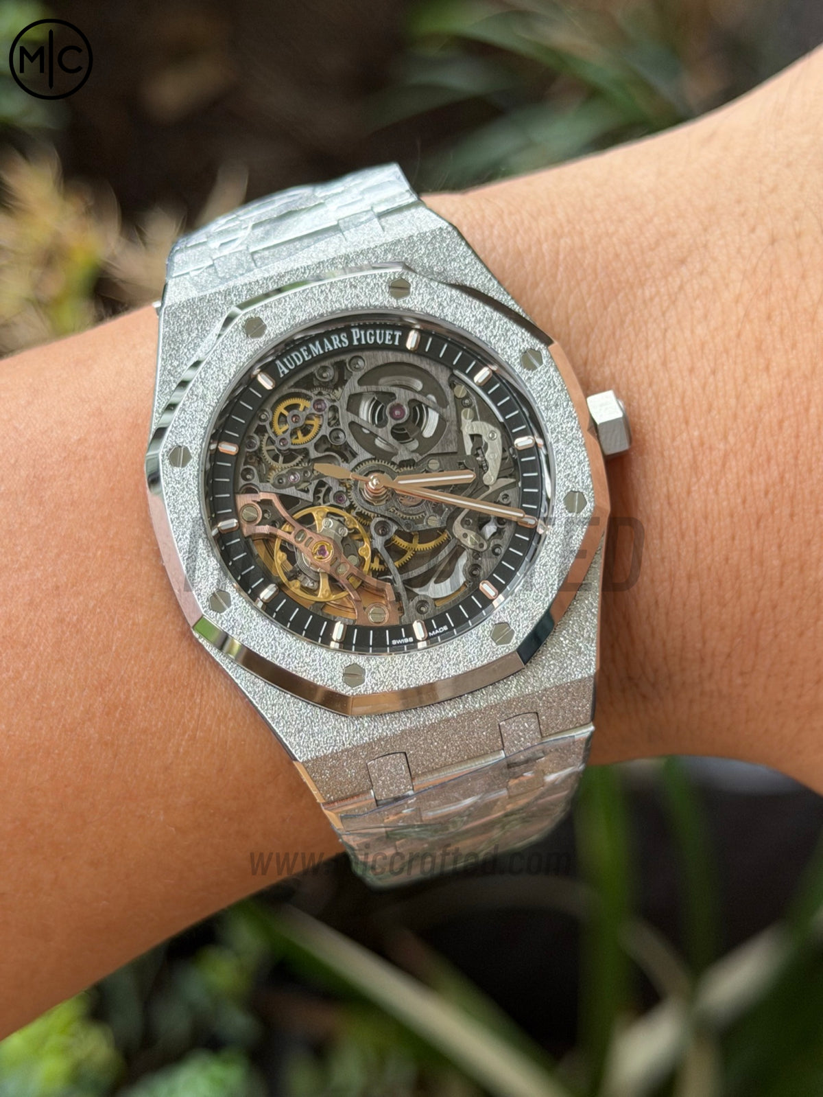 Royal Oak 41mm Openworked 15407 Frosted SS Skeleton Dial on SS Bracelet – Premium Edition