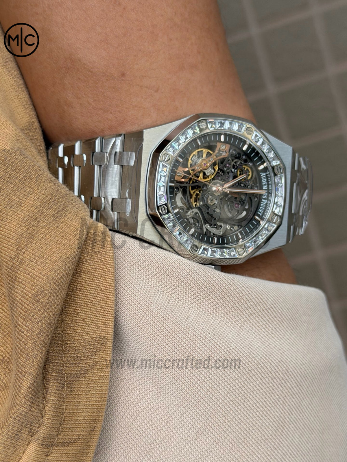 Royal Oak 41mm Openworked 15412BC SS Diamonds Bezel on SS Bracelet – Premium Edition