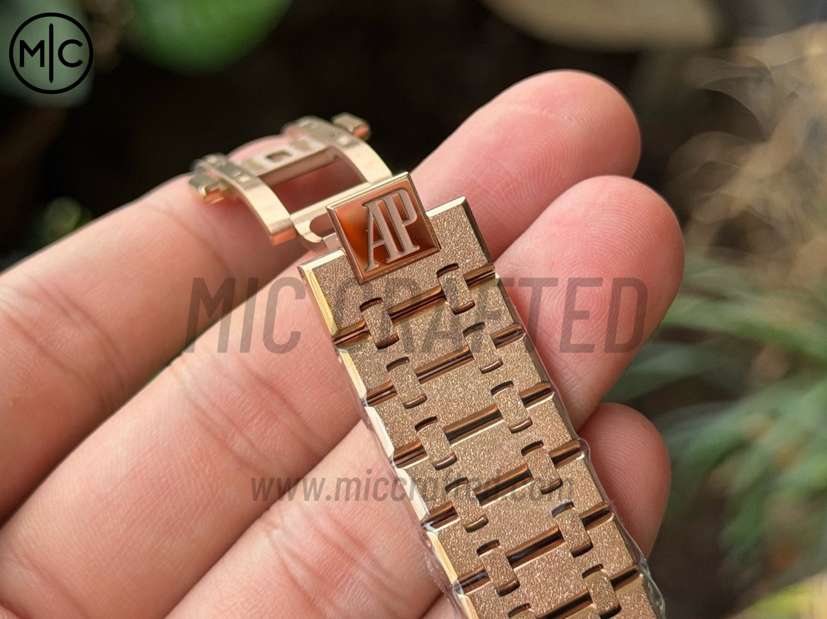 Royal Oak 41mm Openworked 15412OR Diamonds Bezel Skeleton Frosted on RG Bracelet – Premium Edition