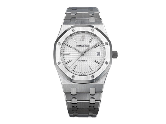 Royal Oak 39mm 15300 SS White Textured Dial on SS Bracelet – Premium Edition