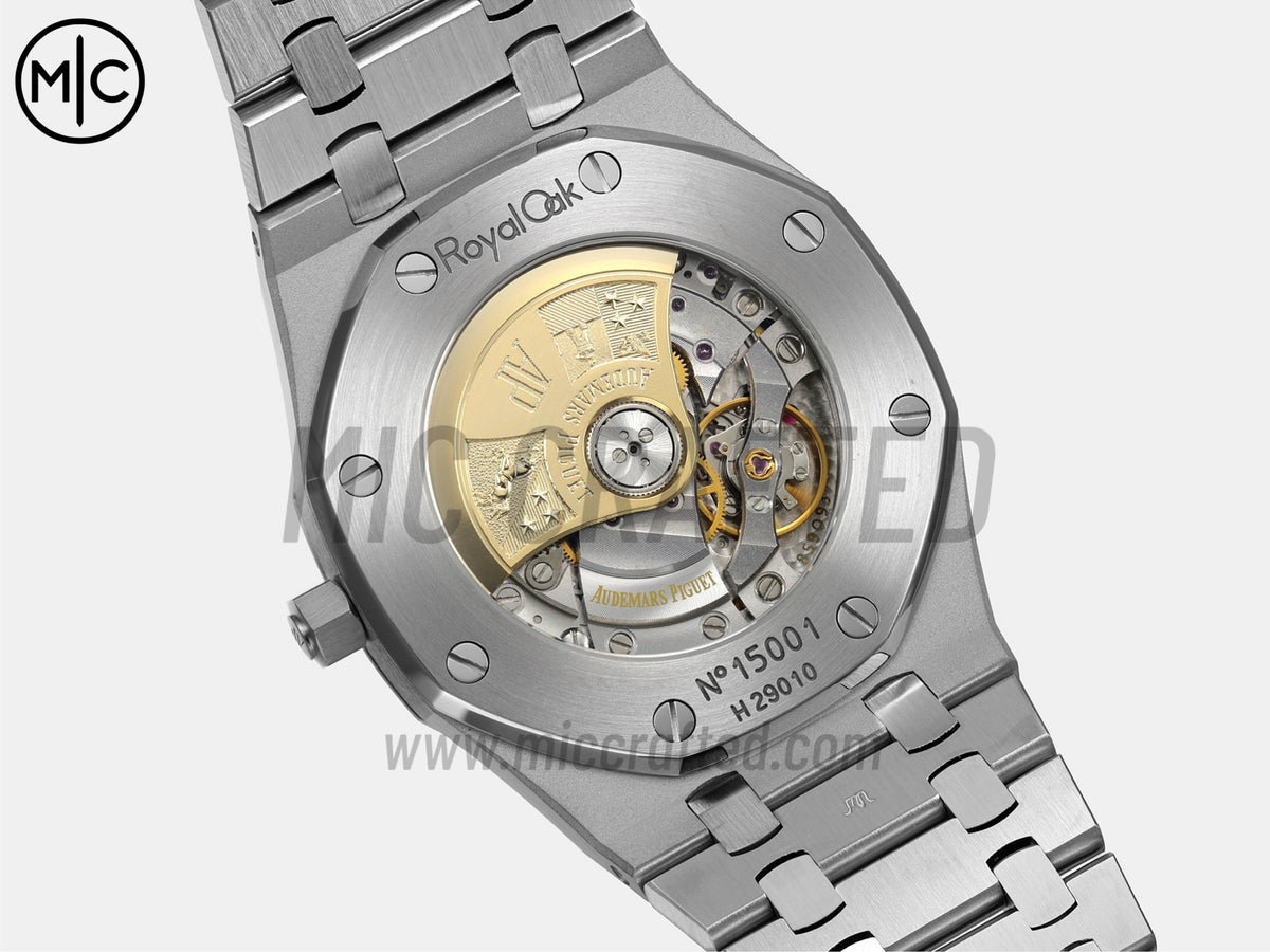 Royal Oak 39mm 15300 不鏽鋼 黑色紋理錶盤搭配不鏽鋼錶鏈 - 尊享版