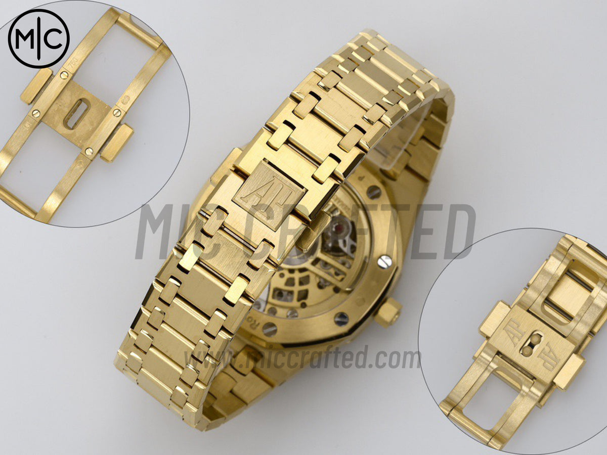 Royal Oak Openworked 16204 39mm YG Skeleton Dial on YG Bracelet – Premium Edition
