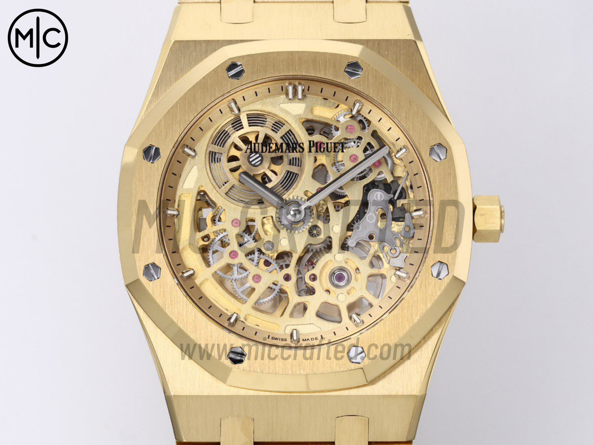 Royal Oak Openworked 16204 39mm YG Skeleton Dial on YG Bracelet – Premium Edition